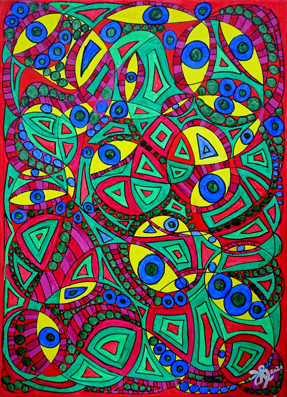 „Ochii lumii” („People's eyes ”) - acrilic pe pânză pe şasiu (Acrilic on linen) - (70 x 50) cm „Ochii lumii” („People's eyes ”) - acrilic pe pânză pe şasiu (Acrilic on linen) - (70 x 50) cm