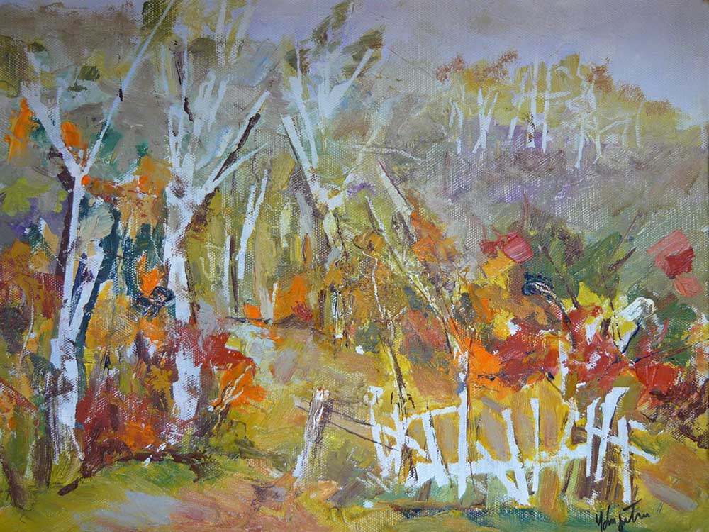 Peisaj de toamna - Ulei pe pânză Peisaj de toamna - Ulei pe pânză